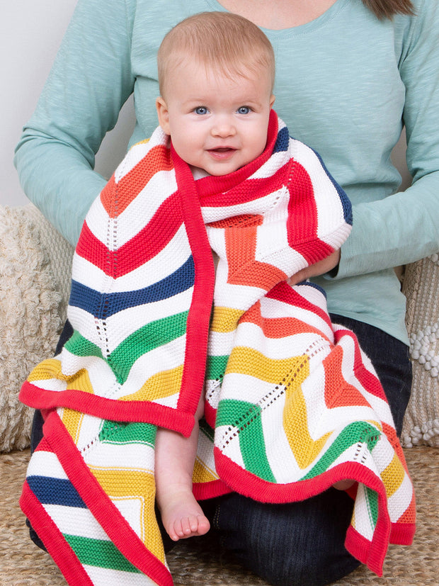 Chevron Strickdecke Rainbow