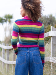 Trigon Rollkragen Strickpullover Rainbow