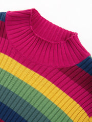 Trigon Rollkragen Strickpullover Rainbow