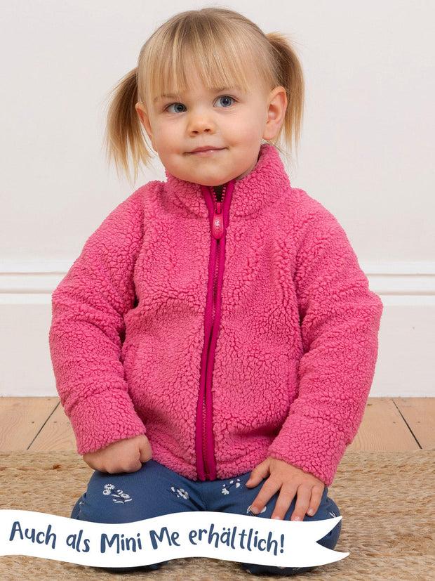 Purbeck Teddy Fleecepullover mit kurzem Reißverschluss Blush