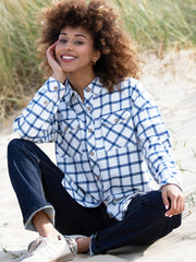 Leigh Oversized Flannel Karohemd Ecru
