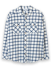 Leigh Oversized Flannel Karohemd Ecru