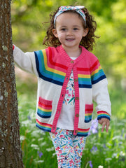 Regenbogen Strickjacke