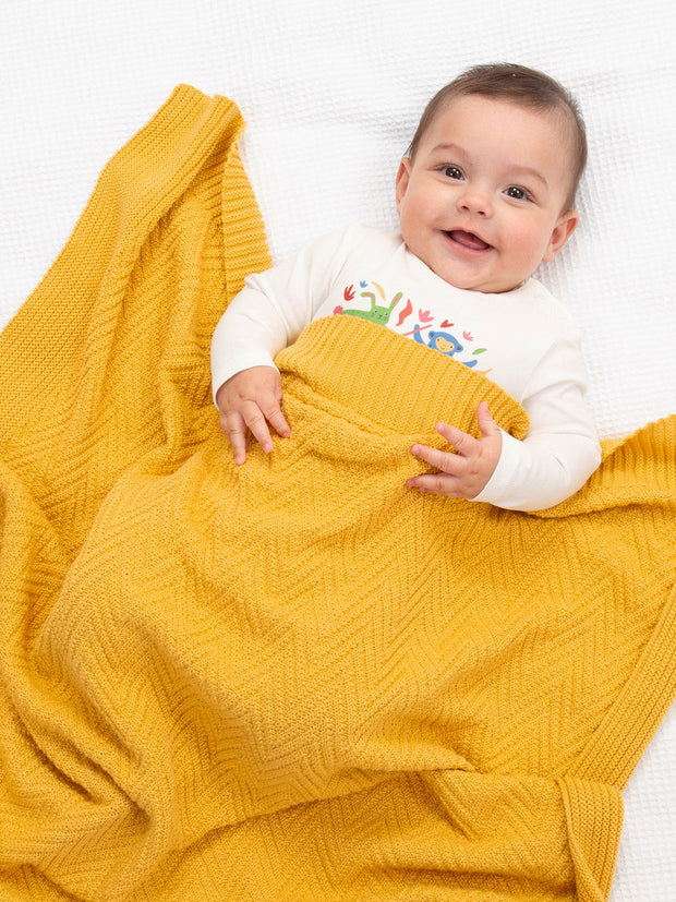 Heirloom Strickdecke Ocker