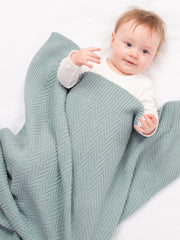 Heirloom Strickdecke Sanftes Thymiangrün