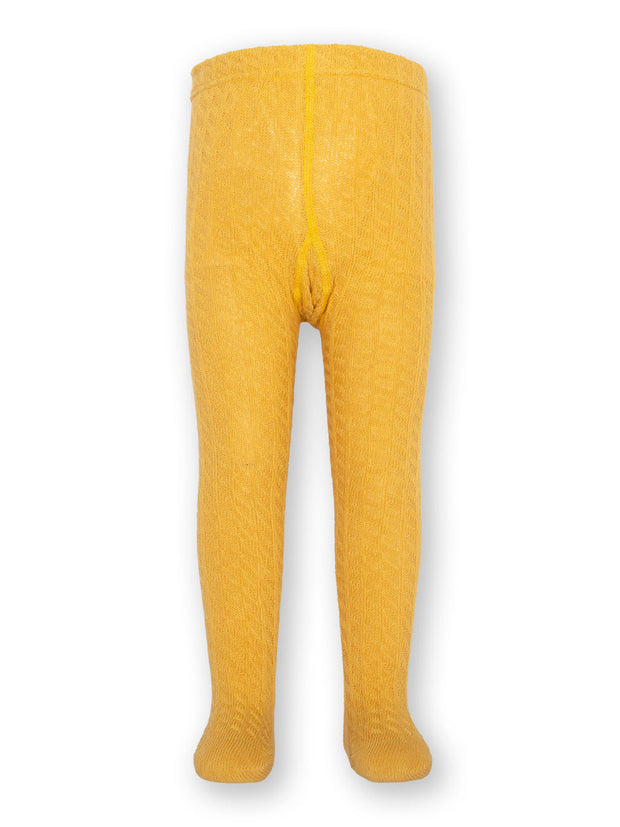 Zopfmuster Strumpfhose Ocker