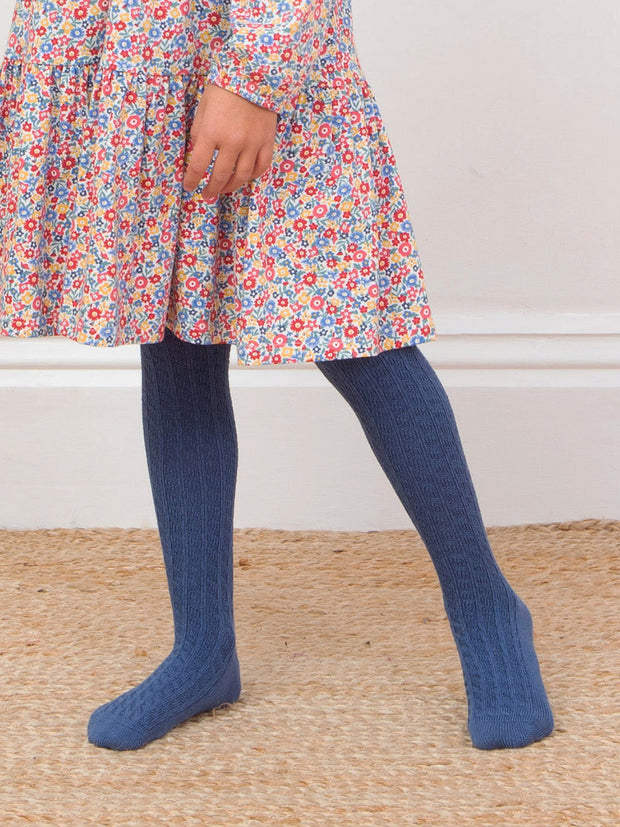 Zopfmuster Strumpfhose Navyblau