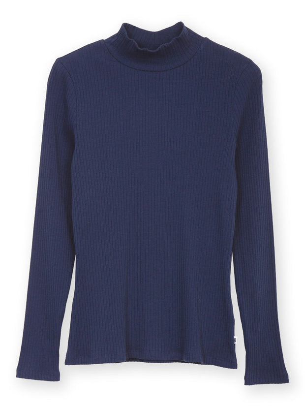 Bagber Rollkragen Jersey Shirt Mitternachtsblau