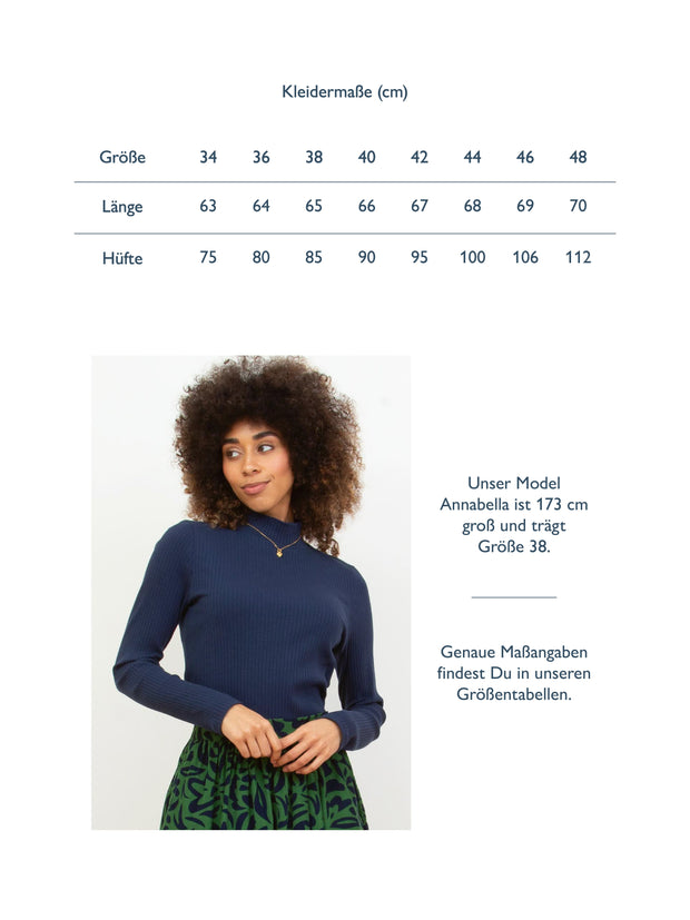 Bagber Rollkragen Jersey Shirt Mitternachtsblau