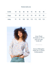 Crendell Twill Bluse Rüschenkragen