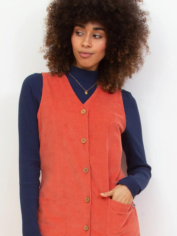Purewell Kordkleid mit Trägerrock