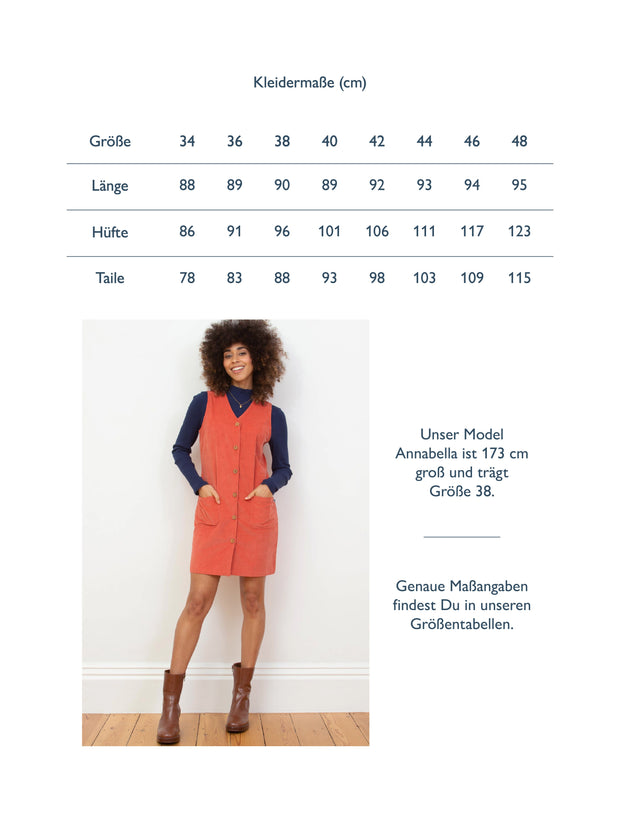 Purewell Kordkleid mit Trägerrock