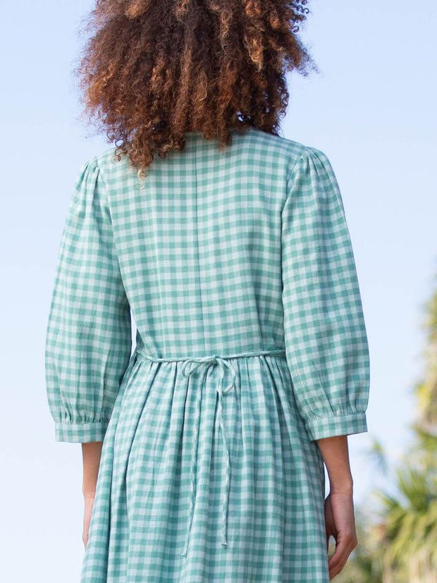 Worgret kariertes Flanellkleid 3/4 Ärmel