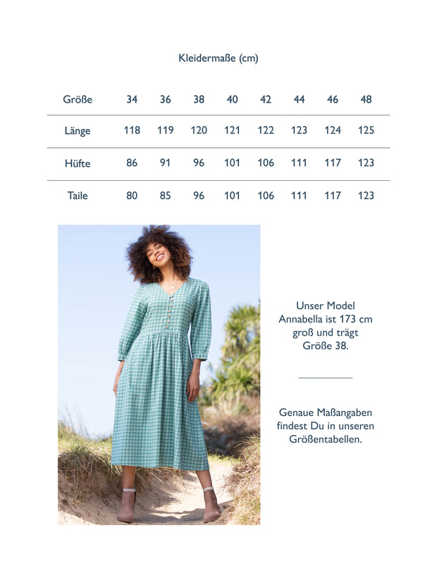 Worgret kariertes Flanellkleid 3/4 Ärmel