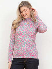 Bagber Rollkragen Jersey Shirt Blumenmeer
