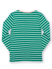 Smaragdgrüner Streifen Shirt