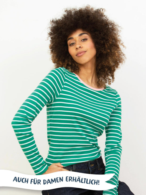 Smaragdgrüner Streifen Shirt