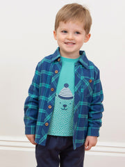 Karo Shirt Navyblau