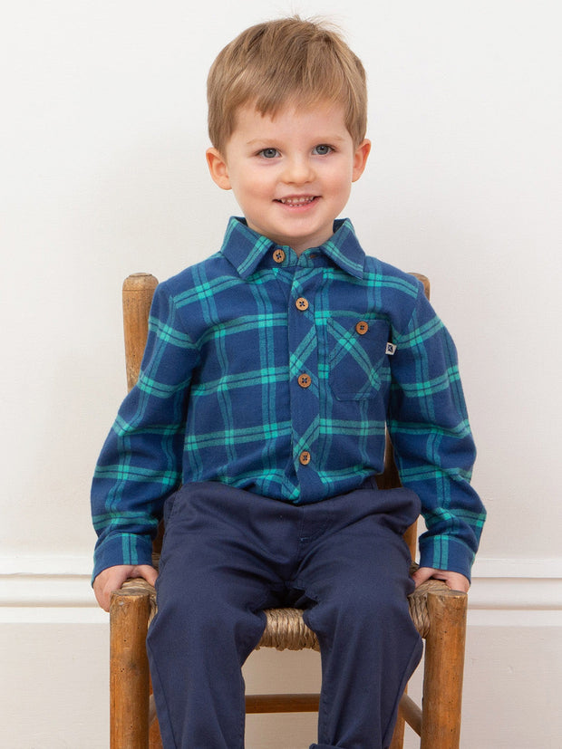 Karo Shirt Navyblau