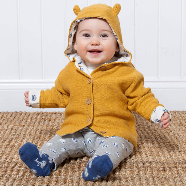 Baby in forest friends knit jacket