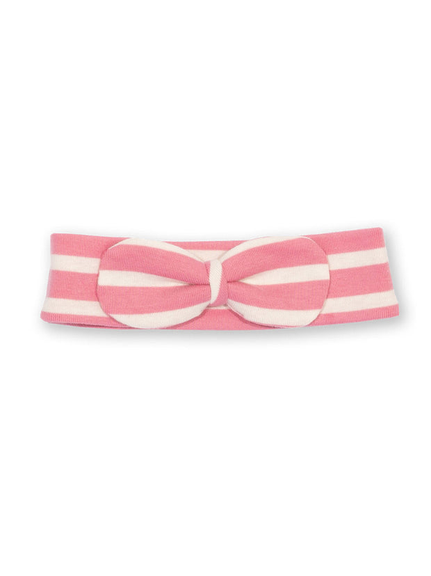Kite - Baby bio-baumwolle Breton Haarband Pink - Streifen (garngefärbte Qualität) - Angesetzte Schleife