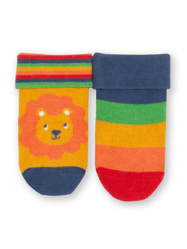 Kite - Baby bio-baumwolle Lionheart Socken - Regenbogenstreifen Design - 2-er Pack