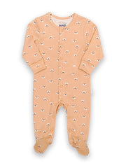 Kite - Baby bio-baumwolle Spotty Otterly Schlafanzug Creme - Y-förmige durchgehende Druckknopfleiste 