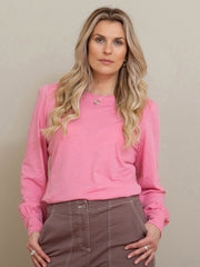 Kite - Damen bio-baumwolle Agglestone Ausbrenner Jersey Shirt Dusky Pink - Runder Halsausschnitt