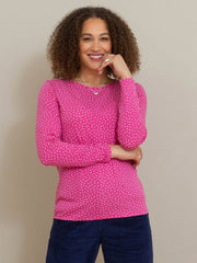 Kite - Damen bio-baumwolle Tarrant Jersey Shirt Darling Dot Pink - Runder Halsausschnitt