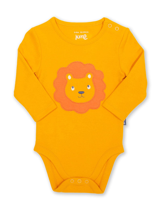Kite - Baby bio-baumwolle Lionheart Body Orange - Applikation Design - Druckknöpfe