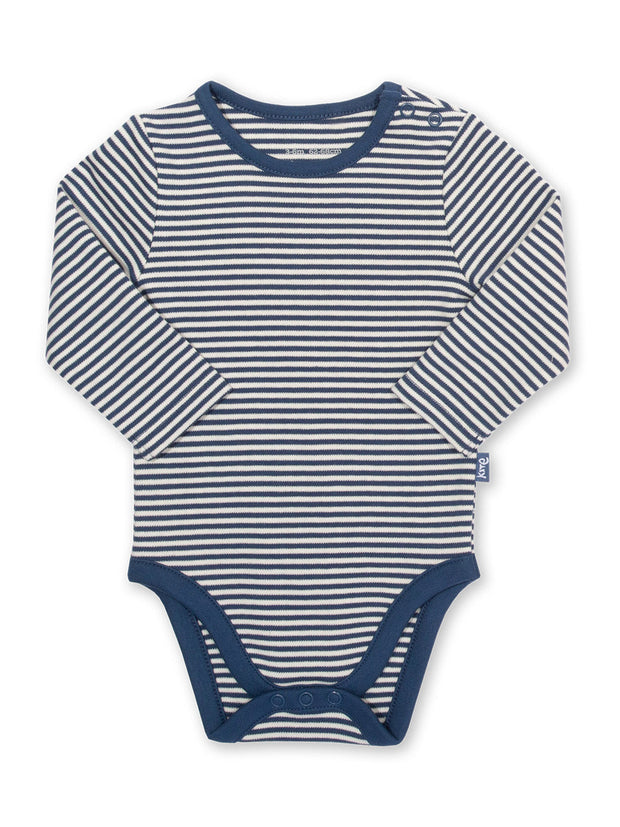 Kite - Baby bio-baumwolle Stripy Body Navy - Streifen (garngefärbte Qualität) - Druckknöpfe