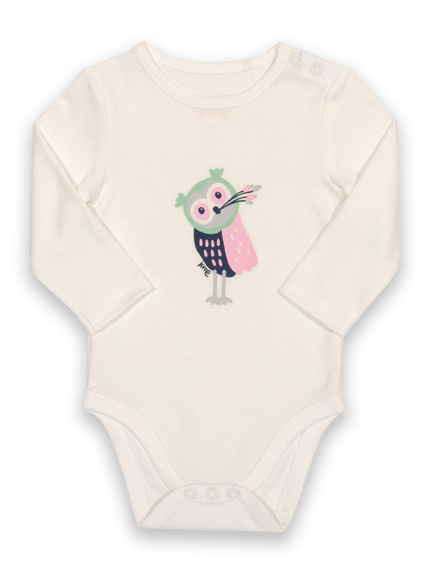 Kite - Baby bio-baumwolle Owlet Body Creme - Placement Print - Druckknöpfe