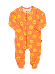 Kite - Baby bio-baumwolle Lionheart Schlafanzug Orange - Y-förmige durchgehende Druckknopfleiste 