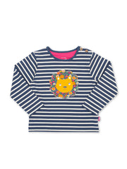 Kite - Baby bio-baumwolle Lion Love Shirt Navy - Applikation Design - Langarm