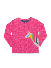 Kite - Baby bio-baumwolle Rainbow Pony Shirt Pink - Langarm