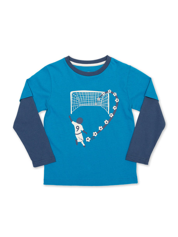 Kite - Baby bio-baumwolle Goal! Shirt Blau - Placement Print