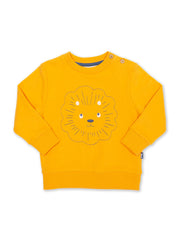 Kite - Baby bio-baumwolle Lionheart Sweatshirt Gelb - Mit Stickerei - Rippbündchen am Halsauschnitt