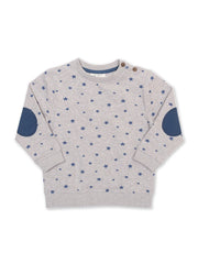 Kite - Baby bio-baumwolle Starry Sky Sweatshirt Grau - Rippbündchen am Halsauschnitt