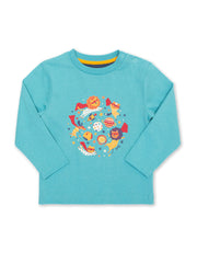 Kite - Baby bio-baumwolle Super Me Shirt Blau - Placement Print - Langarm