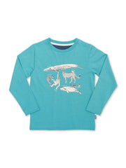 Kite - Baby bio-baumwolle Marvellous Mammals Shirt Blau - Placement Print - Langarm
