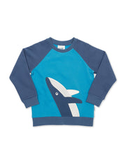 Kite - Baby bio-baumwolle Wonder Whale Sweatshirt Blau - Applikation Design - Rippbündchen am Halsauschnitt