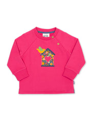 Kite - Baby bio-baumwolle Homebird Sweatshirt Pink - Applikation Design - Rippbündchen am Halsauschnitt