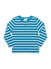 Kite - Baby bio-baumwolle Grandad Shirt Blau - Streifen (garngefärbte Qualität) - Langarm