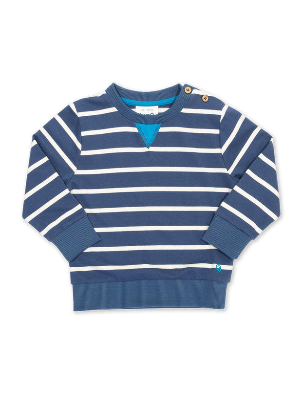 Kite - Baby bio-baumwolle Stripy Sweatshirt Navy - Streifen (garngefärbte Qualität) - Rippbündchen am Halsauschnitt
