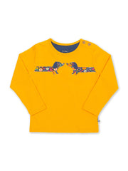 Kite - Baby bio-baumwolle Silly Sausage Shirt Gelb - Applikation Design - Langarm