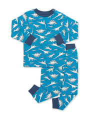 Kite - Baby bio-baumwolle Dino Fan Pyjama Blau - Zweiteilig