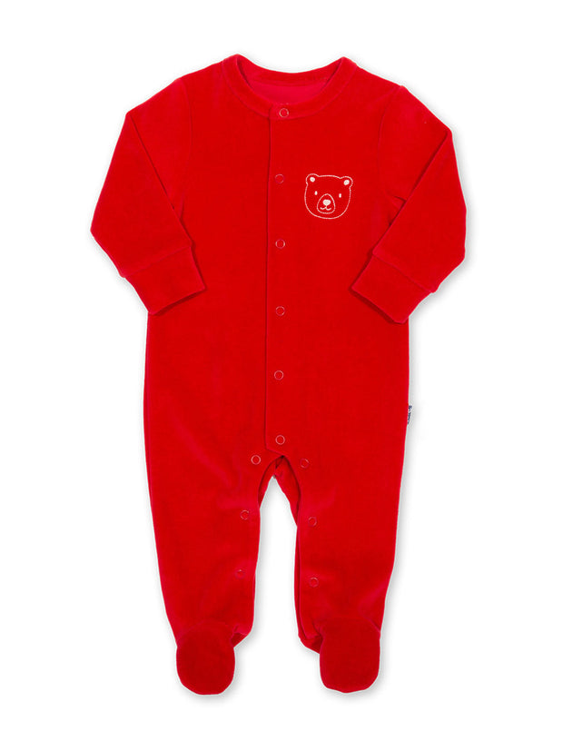 Kite - Baby bio-baumwolle Mr Bear Velvety Schlafanzug Navy - Mit Reißverschluss