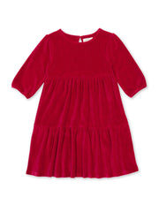 Kite - Baby bio-baumwolle Velvety Partykleid Pink - 3/4 Ärmel