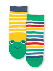 Frog Face Grippy Socken Gelb