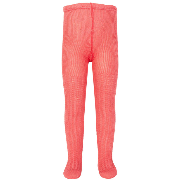 Girl in strumpfhosen mit zopfmuster - pink